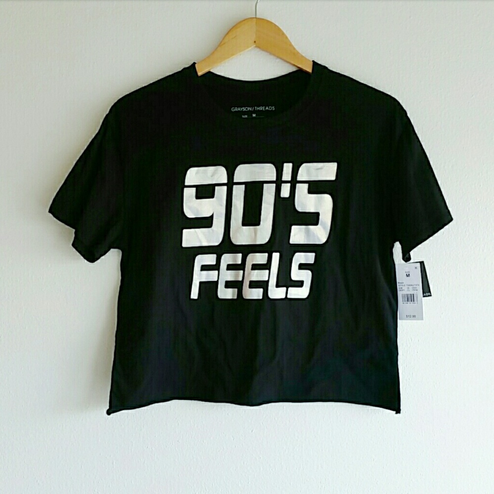  90'S Feels Cropped Graphic Tee Size M